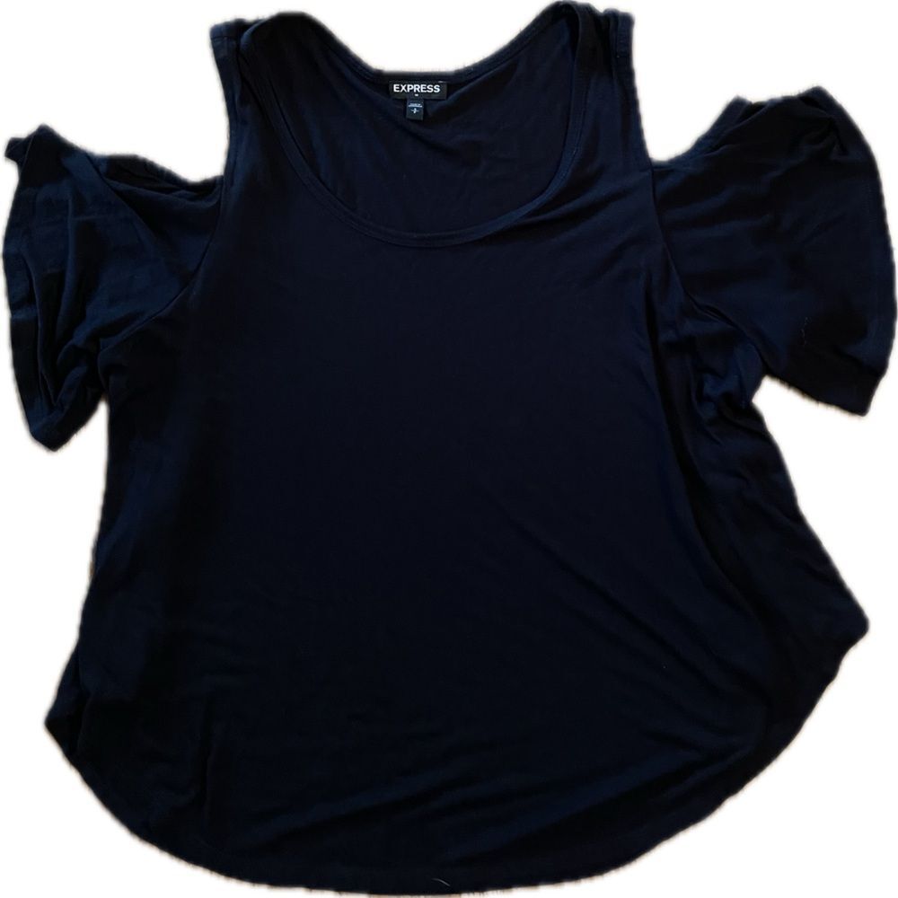 Express Black Cold Shoulder Top